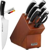 Set de 7 couteaux de cuisine avec bloc à couteaux en acier inoxydable allemand