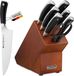 Set de 7 couteaux de cuisine avec bloc à couteaux en acier inoxydable allemand