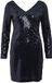 VILA Mini Jurk met V-hals Lange mouw Lovertjes Gevoerd Glamour Jurk Avondfeest Glans VISADIE