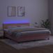 Maison Exclusive - Lit boxspring avec matelas et éclairage LED, rose, 160x200 cm, velours