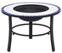 Merkloos Bol Decoratieve Vuurkorf van Keramiek in Blauw en Wit 68 cm