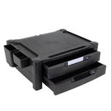 VoltShine Elevador Monitor Verstelbare monitorverhoging, 2 laden, zwart design, robuust en functioneel voor kantoor en thuis