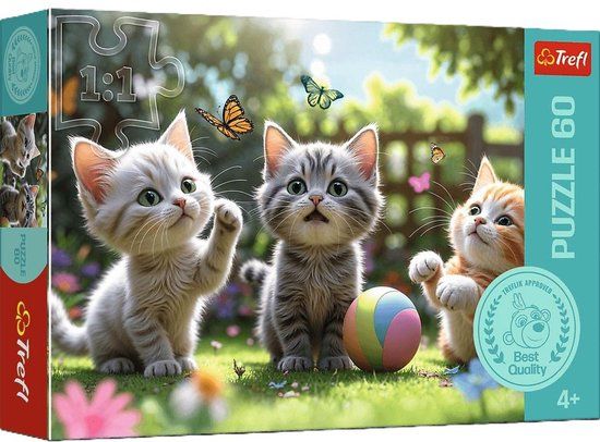 Trefl PUZZEL 60 Drie katjes 17412