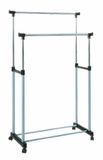 HAKU Möbel Kapstok op wielen aluminium, chroom, grijs, Kunststof, metaal - Maat: B 95 cm x H 95-170 cm x D 43 cm, Stijl: Modern