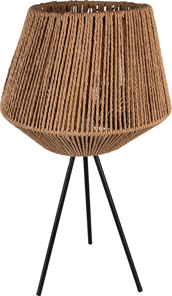 Clayre & Eef Tafellamp Ø 31x53 cm Bruin Zwart Ijzer Bureaulamp