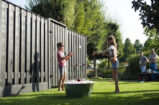 Intergard Hout beton schutting volledig antraciet 200x190cm (per set)