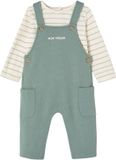 Vertbaudet Fleece babyset met T-shirt en tuinbroek