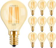 BES LED Voordeelpak 10x LED Lamp E14 Kogel Filament - Amber 4W 360lm - 2200K - P45