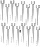 KOTARBAU® 16 Stuks Grondanker, Paalhouder, 0-160 mm, Verzinkt Staal, 70 cm, Zilver, Verstelbare Paalhouder