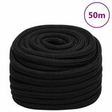 vidaXL Werktouw 25 mm 50 m polyester zwart