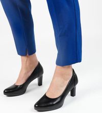 No Stress - Dames - Zwarte leren pumps - Maat 36