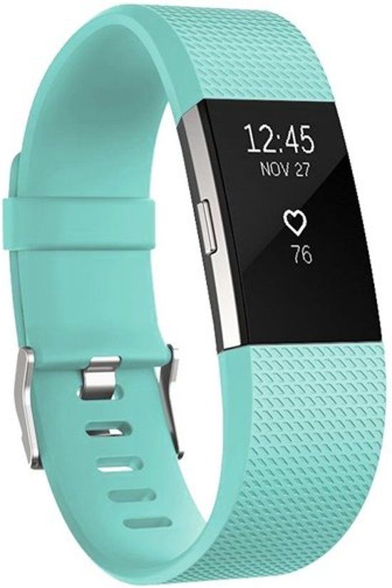By Qubix Qubix Fitbit Charge 2 sportbandje (Large) - Cyaan