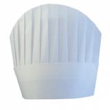 Garcia de Pou Chef's Hoeden Rond Top in Doos, 23 cm, Airlaid, Wit