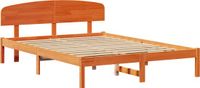 vidaXL Bedframe - Wasbruin - 150 x 200 cm - Massief grenenhout