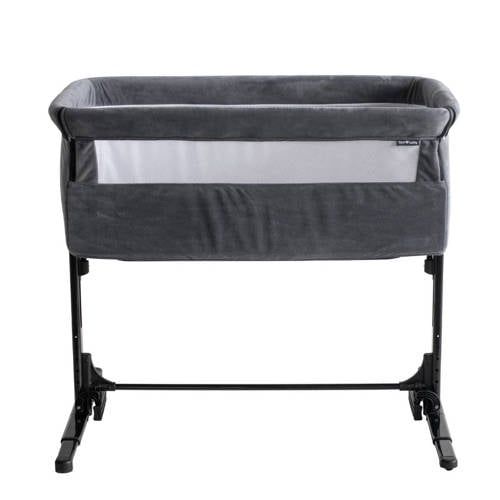 Born Lucky Co-Sleeper Baby Bed - Velvet Antraciet - Incl. Matras