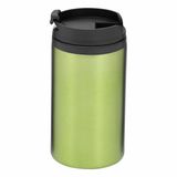 Merkloos / Sans marque Inspirion Gmbh Thermosbeker/warmhoudbeker Koffie To Go - metallic groen - 290 ml - dubbelwandig - met schroefdop