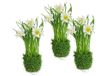 Kunstmargrieten in gras, nest, 20 cm, set van 3 kunstbloemen, kunstmadeliefjes, grasstruik, paasdecoratie, Pasen, voorjaarsbloemen, voorjaarsdecoratie, lentedecoratie, paasnest, grasstruik, gras