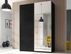 BELHAMBRA Armoire 2 portes coulissantes 120 cm noir avec miroir
