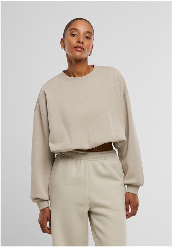 Urban Classics Cropped Longsleeve Top Dames Sweatshirts - beige - M