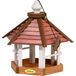 dobar® Green Label Groot vogelhuisje, herfstvruchten, om op te hangen, voederstation voor wilde vogels, voederplaats voor wilde vogels, 33,5 x 29 x 34 cm, bruin/rood/wit