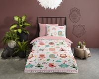 Good Morning dekbedovertrek uilen in boho thema - 1 persoons 140x200/220 cm - Multi - 100% Katoen renforcé