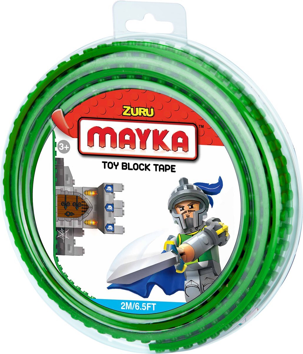 ZURU Mayka speelgoed blok tape 2 noppen - 2 meter - groen
