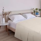 ECOMMERC3 Extra zacht en comfortabel laken voor bedden van 105 cm, beige, gemaakt in Spanje, ademend, onderhoudsvriendelijk