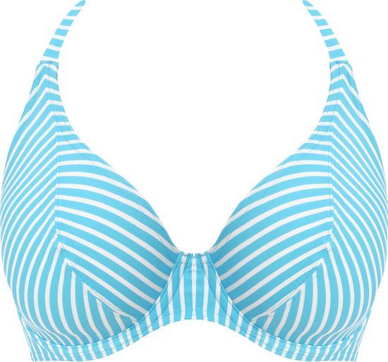 Freya JEWEL COVE UW HALTER BIKINI TOP - Stripe turquoise - 70E
