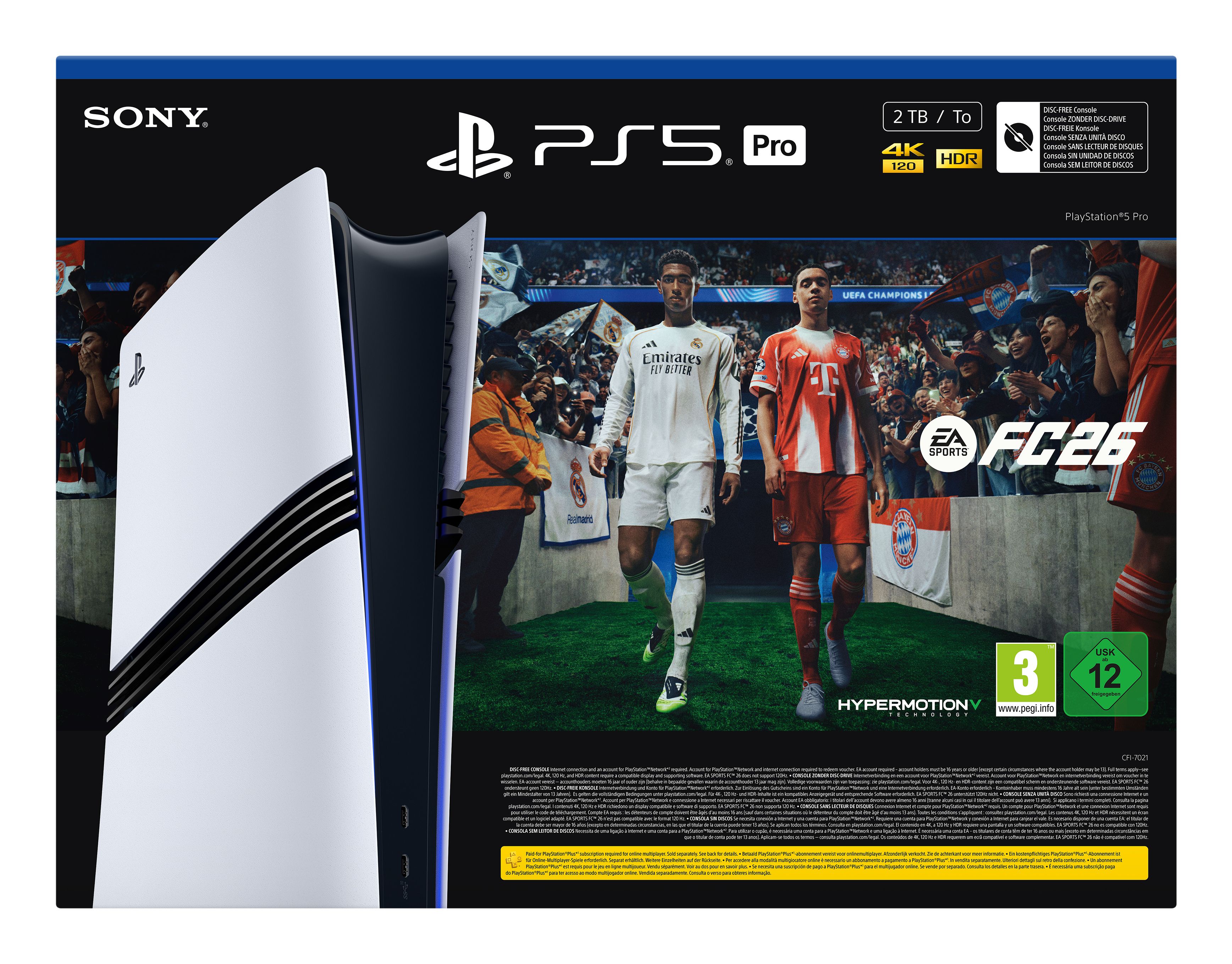 Sony PlayStation 5 Pro + EA Sports FC 26 Bundle 2 TB Wifi Zwart, Wit