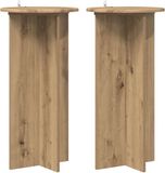vidaXL Plantenstandaard 2 stuks Artisanaal eiken 40 x 40 x 80 cm