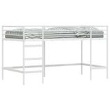 vidaXL Kids'loftbedframe Wit Staal 80 x 200 cm