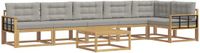 vidaXL - Buiten - bank - set - 7 - st - Wit - en - Lichtgrijs - Polyester