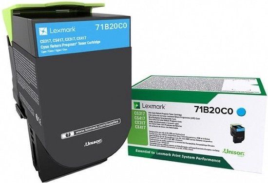 Lexmark 71B20C0 Cyan Toner Cartridge - 2300 Pages - Original