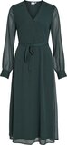 VILA VIFALIA V-NECK L/S MIDI DRESS - NOOS/DC - Scarab - Size 34 - Women's Midi Dress