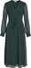 VILA VIFALIA V-NECK L/S MIDI DRESS - NOOS/DC - Scarab - Size 34 - Women's Midi Dress