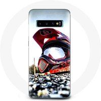 Maniacase Etui voor Samsung Galaxy s10 plus Motorfiets Helm Kruis