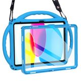 TOPESCT Kinderhoes voor iPad 10e generatie 10,9 inch - Gemaakt van kindveilige siliconen, met geïntegreerde displaybescherming, schokbestendige hoes met handvat en standaard