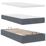 VidaXL Ottoman Bed with Mattress and LEDs 140x200cm Velvet Dark Grey
