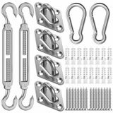 Kit de montage pour auvents, incluant 40 pièces de fixations en acier inoxydable