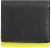 DuDu Flores Portemonnee Leer 10 cm - Dames - Staand formaat - black pop