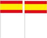 Merkloos / Sans marque Zwaaivlaggetje vlag Spanje - 50x - 12 x 24 cm - handvlaggetje - landenvlag - Spaanse versiering