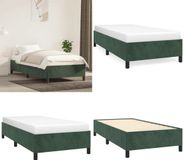 vidaXL Bedframe zonder matras 90x200 cm fluweel donkergroen