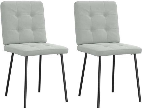 vidaXL Eetkamerstoelen 2 stuks fluweel lichtgrijs