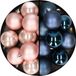 Kaemingk 24x pièces boules de Noël en plastique mélange de rose clair et bleu foncé 6 cm