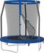 Trampoline enfant - Trampoline de jardin - Diamètre 183 cm - Filet de sécurité - Cadre en acier - Favorise l'équilibre et l'entraînement des jambes - Bleu