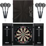 Unicorn Home Darts Center | Noir | Eclipse Pro dartbord & zwarte kast | Sisal borstelbord met nietvrije constructie | afveegbaar scorebord | inclusief 2 dartsets