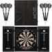Unicorn Home Darts Center | Noir | Eclipse Pro dartbord & zwarte kast | Sisal borstelbord met nietvrije constructie | afveegbaar scorebord | inclusief 2 dartsets