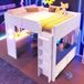 MODFU Hoogslaper 140x200 cm – Met bureau, LED, USB/Type-C en 2 laden – Wit – Voor studeren en kleine kamers