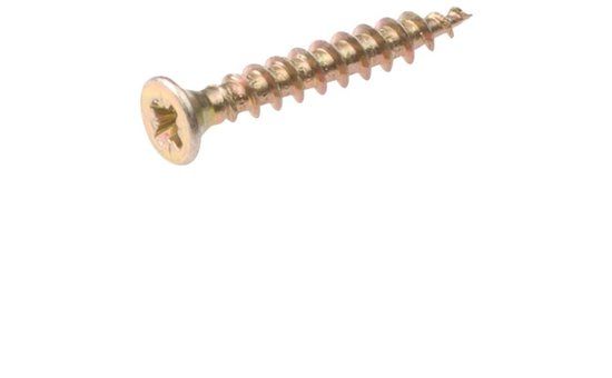 Hoenderdaal Fasteners Hoenderdaal Spaanplaatschroef Platte kop Verzonken kop 20 mm Metaal Geel 200 stuks