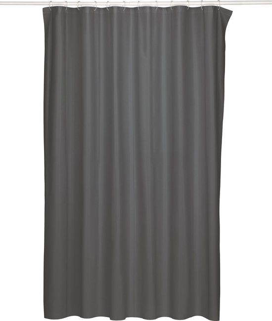 Kela Largo Douchegordijn - Donker Grijs - 180 x 1 cm - Inclusief ringen
